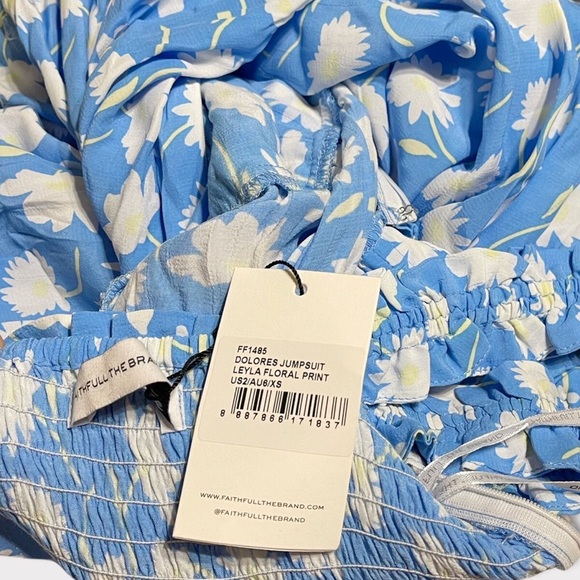 FAITHFULL THE BRAND Dolores Jumpsuit, Leyla Floral Print, XS - Picture 11 of 13